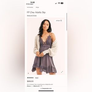 Free People One Adella Slip - Slate